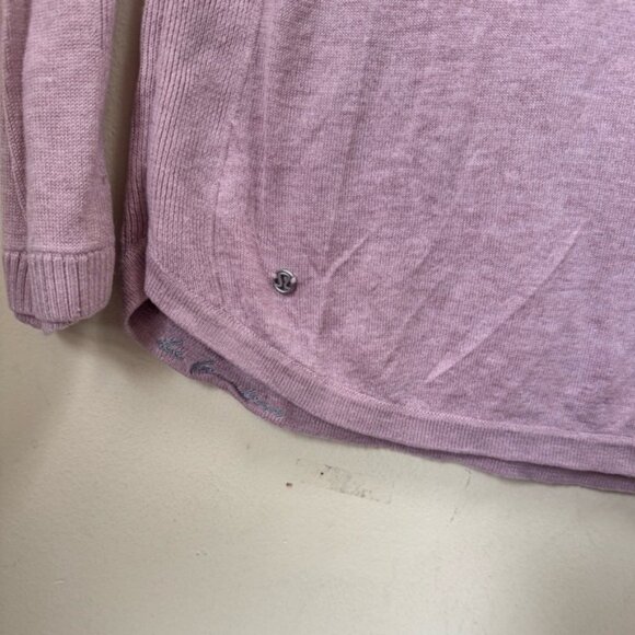 Lululemon Hello Aloe Pullover Sweater Silk Crew Tunic Knit Lightweight Rose Top - Picture 11 of 16